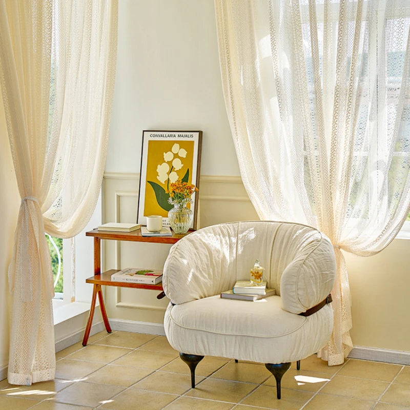 Voilage dentelle style classique léger pour salon chambre - vue 4 sur 12