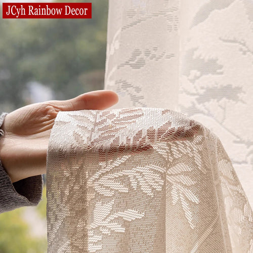 Voilage tulle brodé floral moderne pour salon chambre - vue 5 sur 8