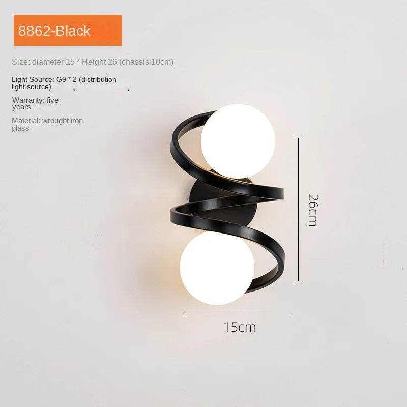 Applique murale led verre moderne intérieur loft miroir façade - vue 8 sur 10