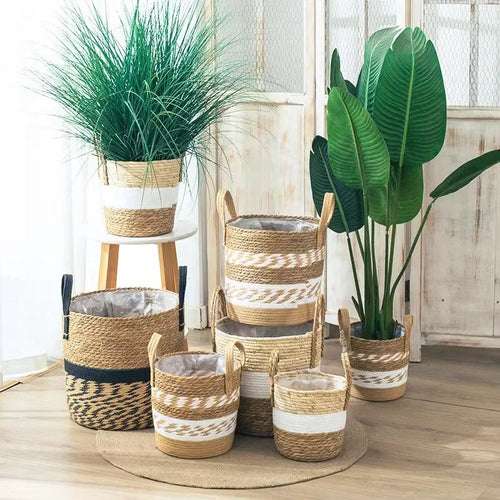 panier de jardinière en osier pour fleurs décoration jardin rangement - vue 7 sur 18