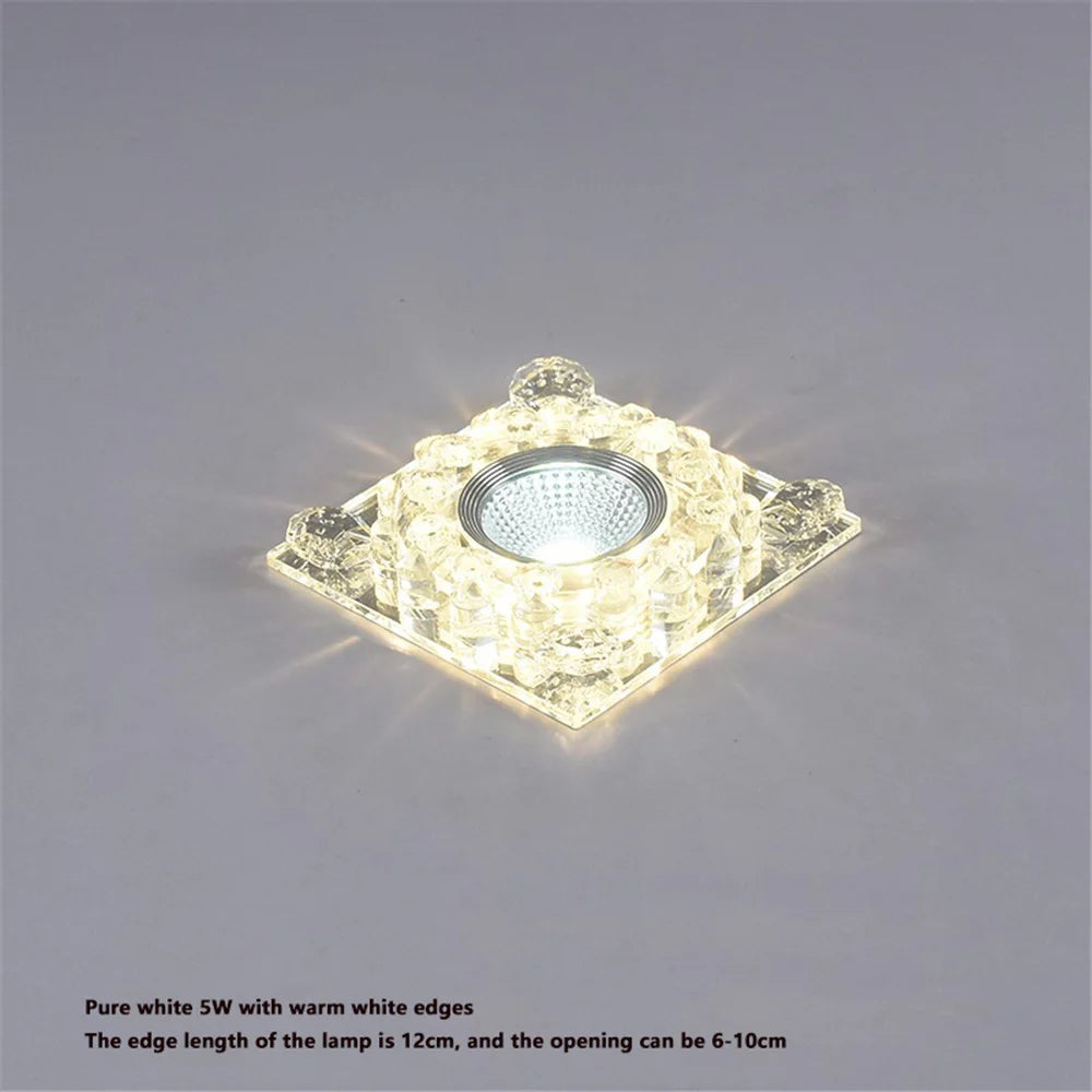 plafonnier led rgb carré en cristal pour décoration intérieure variée - vue 6 sur 24