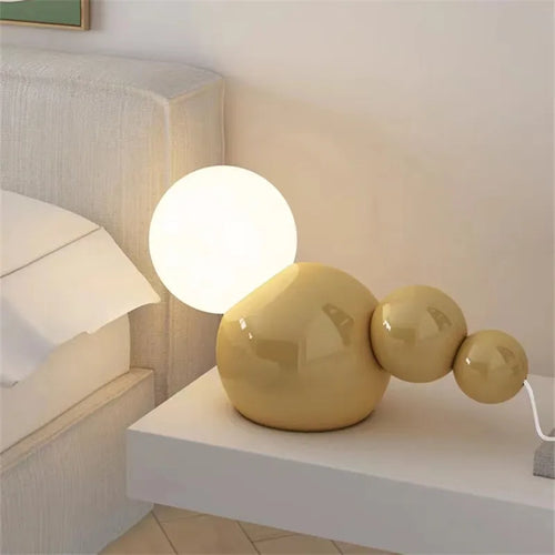 lampe de chevet ronde en verre pour décoration intérieure - vue 2 sur 8
