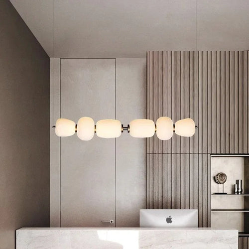 suspension moderne en verre laiteux pour intérieur élégant - vue 5 sur 12