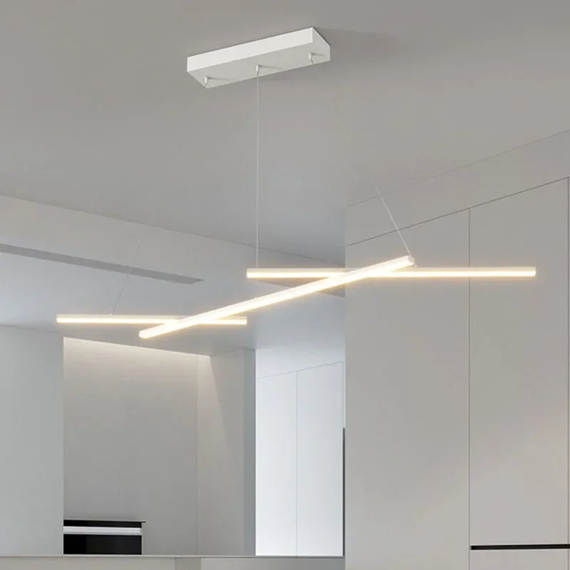suspension led moderne minimaliste en fer art ligne - vue 3 sur 8