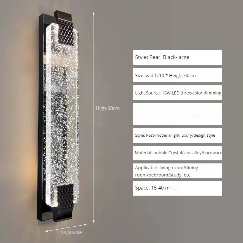 applique murale led bulle cristal moderne luxe décoration - vue 9 sur 16