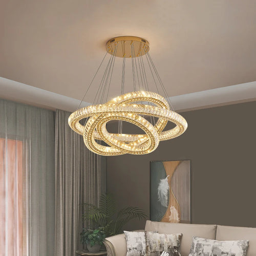 lustre en cristal moderne lumineux pour intérieur élégant - vue 2 sur 12