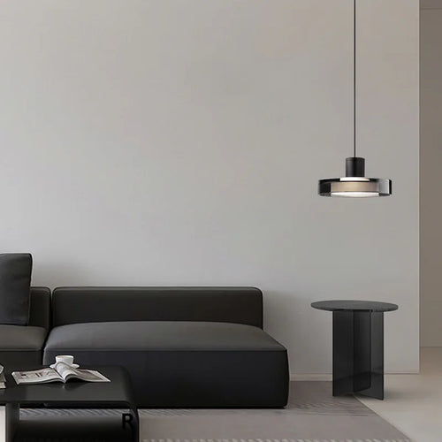 suspension ronde moderne en verre pour intérieur avec fil réglable - vue 5 sur 7