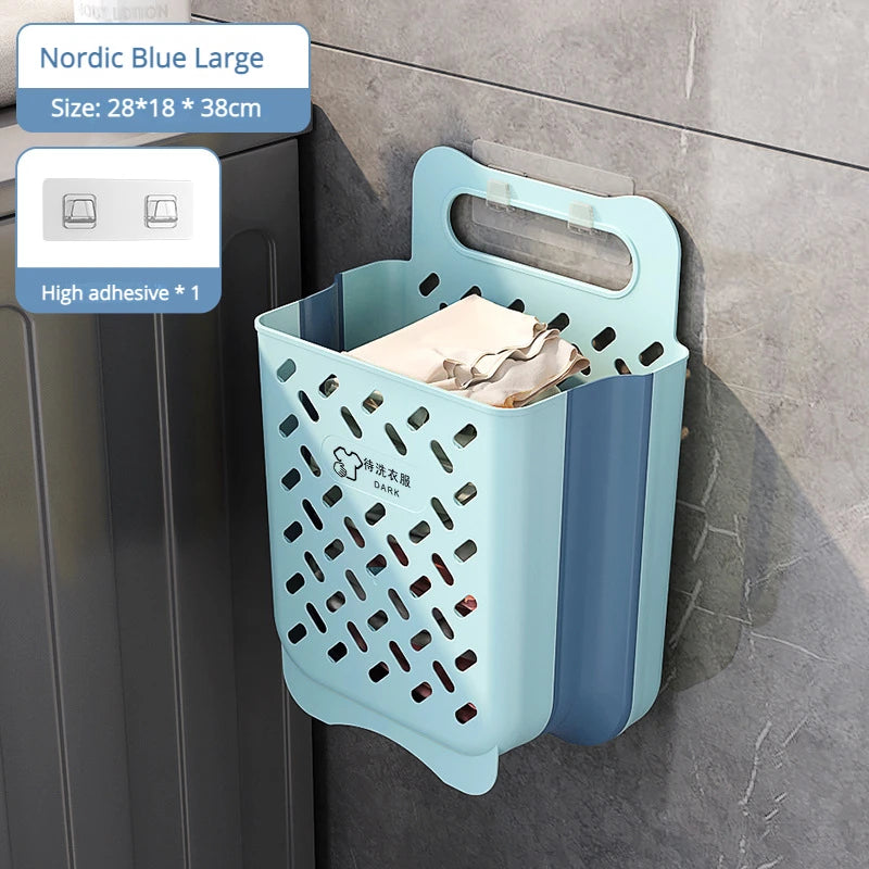 panier à linge pliable et mural pour rangement pratique - vue 16 sur 17