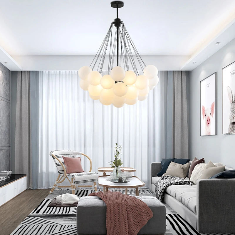 suspension en verre nordique design pour décoration intérieure luxe - vue 3 sur 10