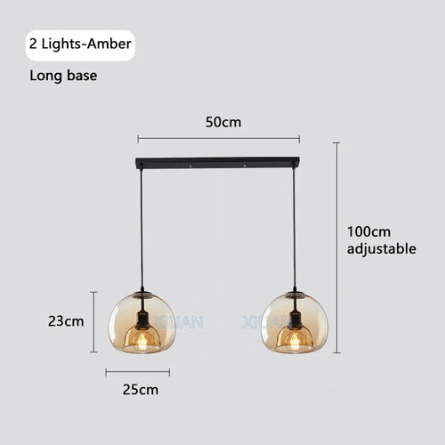 lustre moderne en verre pour éclairage intérieur suspendu - vue 12 sur 16