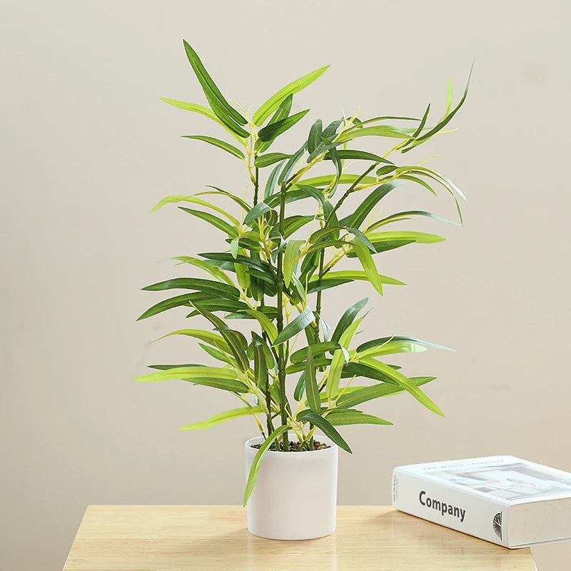 plante artificielle en pot bambou monstera pour décor bureau et maison - vue 1 sur 14