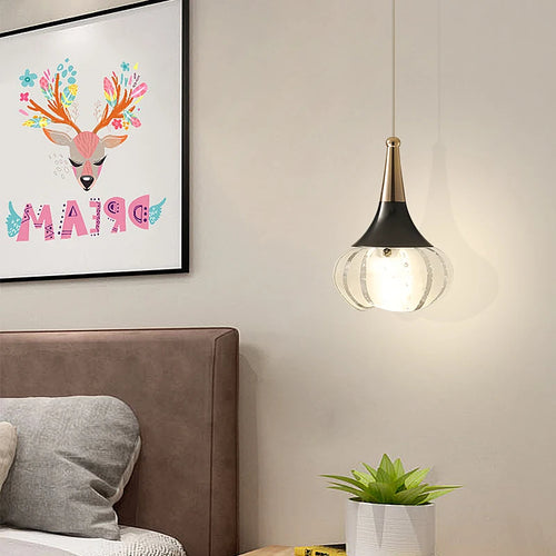 lustre de chevet de luxe en cristal suspendu à tête unique - vue 6 sur 11