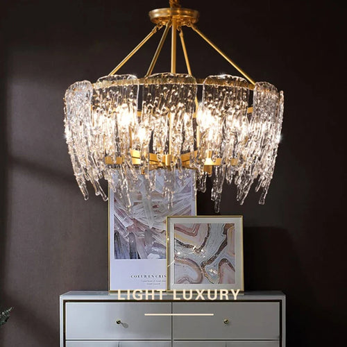 lustre led en cristal design moderne pour décoration intérieure - vue 4 sur 7