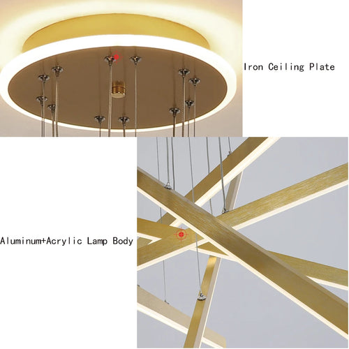 plafonnier led en aluminium 	 design décoratif - vue 5 sur 10