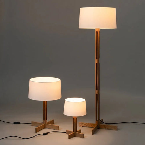 lampadaire rétro en bois pour décoration japonaise intérieur - vue 2 sur 9