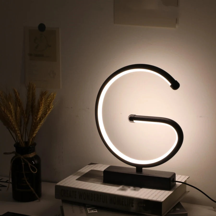 lampe usb créative en forme de g pour décoration intérieure - vue 3 sur 7