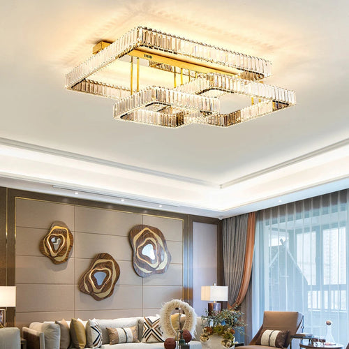 plafonnier Salon de luxe Smart Led moderne Hall brillant K9 cristal éclairage à la maison décoratifs - vue 3 sur 13