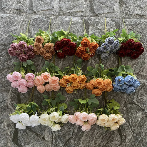 bouquet de roses en soie pour mariage et décoration intérieure - vue 3 sur 19