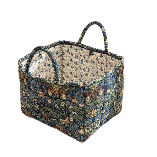 panier de rangement en tissu lavable style pastoral empilable multiusage - vue 15 sur 16