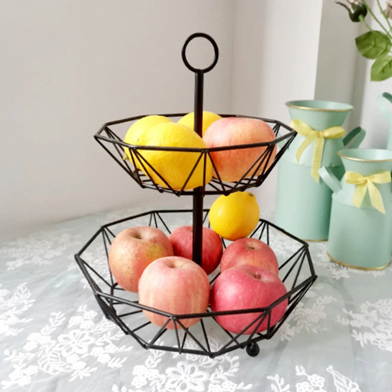 panier à fruits en fer multifonctionnel pour cuisine et bureau - vue 3 sur 8