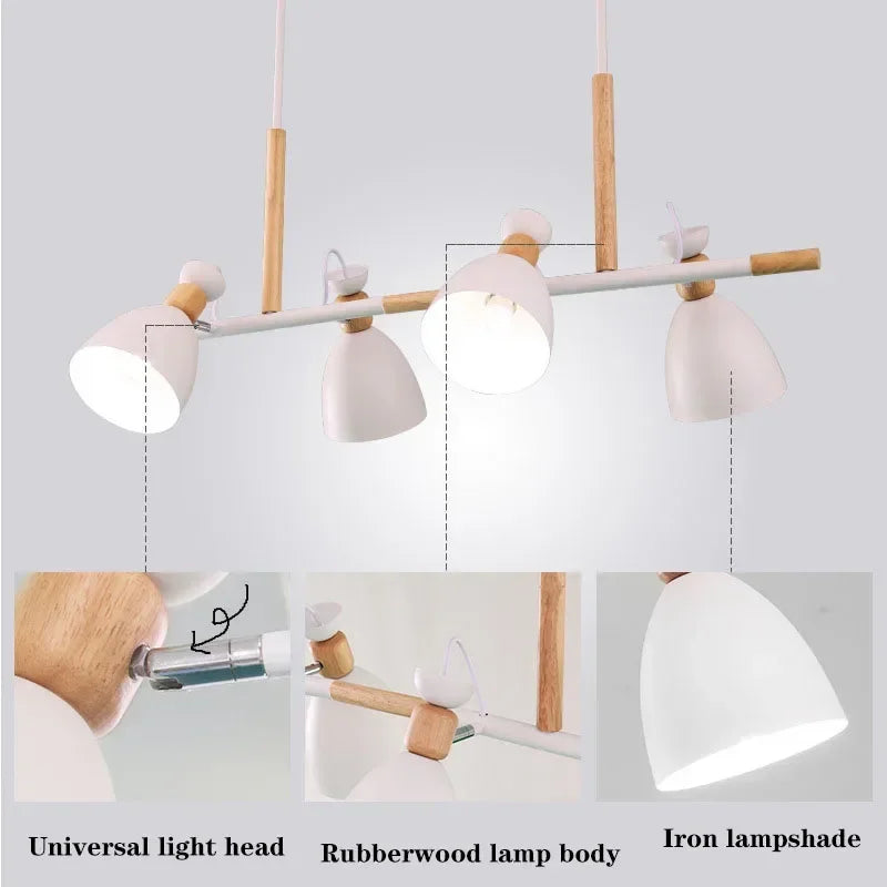 lustre design nordique en bois pour décoration intérieure moderne - vue 4 sur 7