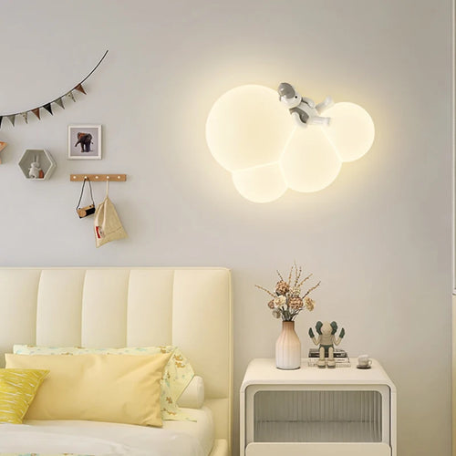 applique murale nuage ourson et chien veilleuse décorative enfant - vue 4 sur 7