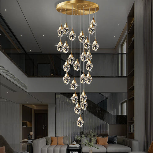 lustre en cristal suspendu pour un éclairage élégant et moderne - vue 3 sur 14