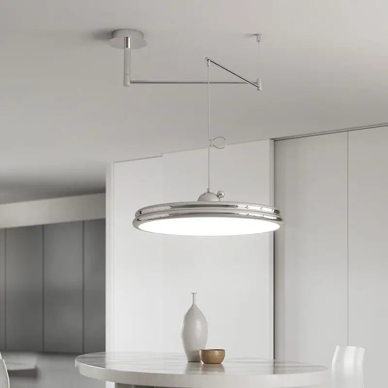 lustre design chromé bras oscillants longs rotatif 360° - vue 1 sur 10