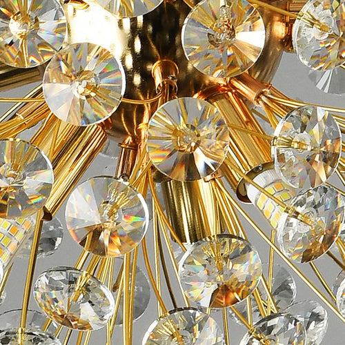 lustre rond à led en cristal pissenlit décoration élégante et lumineuse - vue 5 sur 12