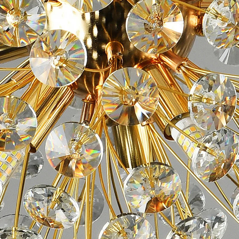 lustre rond à led en cristal pissenlit décoration élégante et lumineuse - vue 5 sur 12