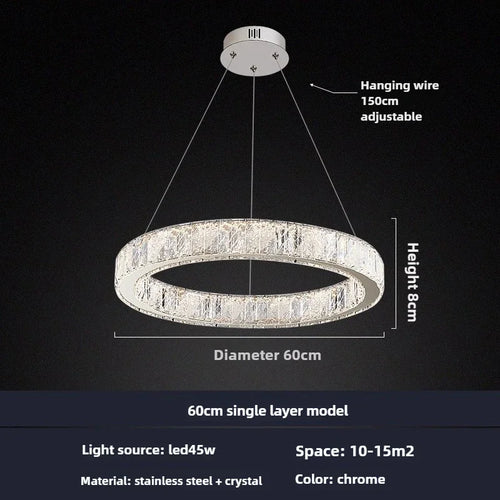 lustre moderne en cristal pour un éclairage élégant - vue 10 sur 12