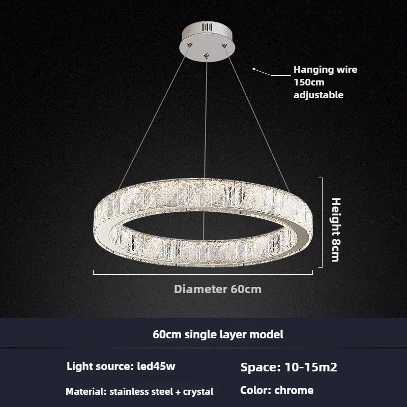 lustre moderne en cristal pour un éclairage élégant - vue 9 sur 12