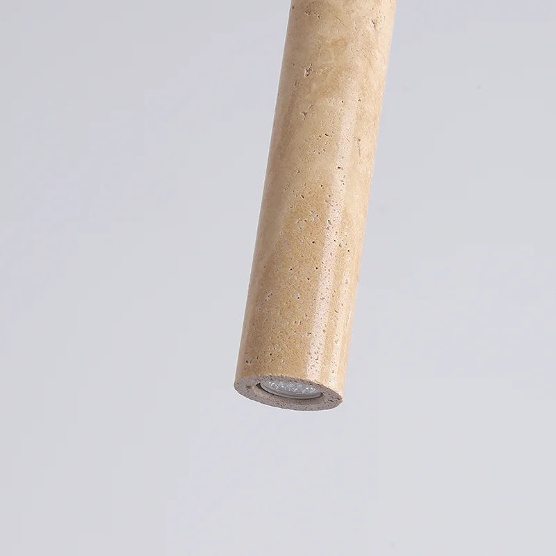 suspension vintage en pierre naturelle avec abat-jour cloche à LED - vue 6 sur 6