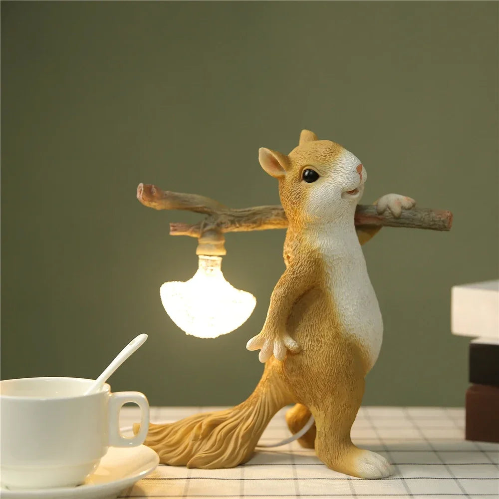 lampe de chevet écureuil intelligent mini veilleuse décorative pour enfants - vue 4 sur 7