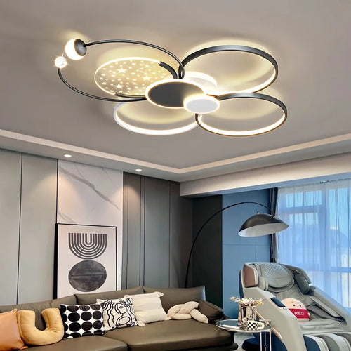 plafonnier led doré style nordique créatif pour toute la maison - vue 2 sur 23