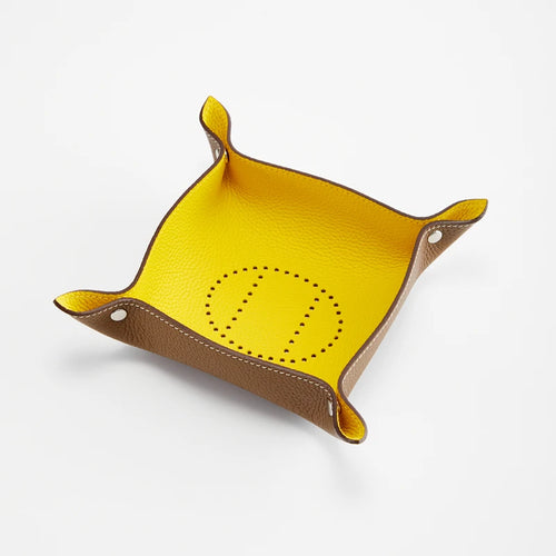 plateau de rangement en cuir pliable pour divers objets - vue 9 sur 10