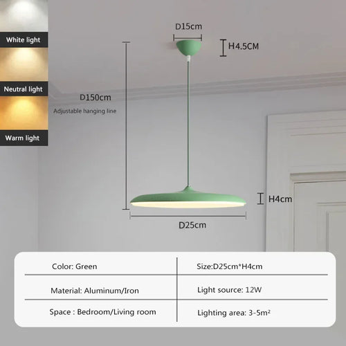 lampe led suspendue design nordique avec soucoupe volante - vue 14 sur 14
