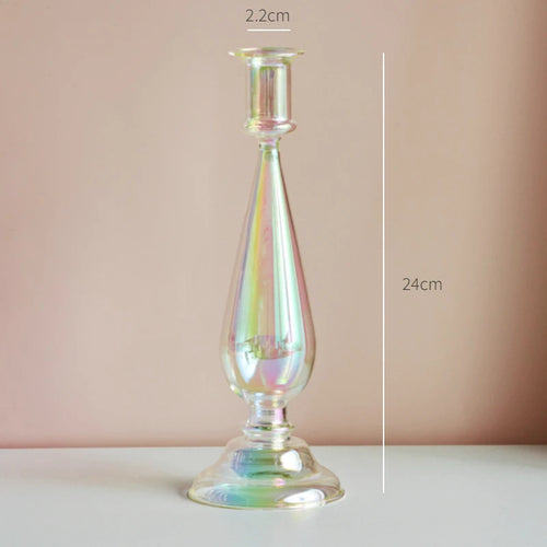 bougeoir en verre décoration nordique pour mariage et fleurs - vue 22 sur 22