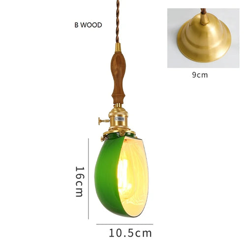 suspension industrielle vintage en cuivre et verre idéale pour loft - vue 12 sur 12