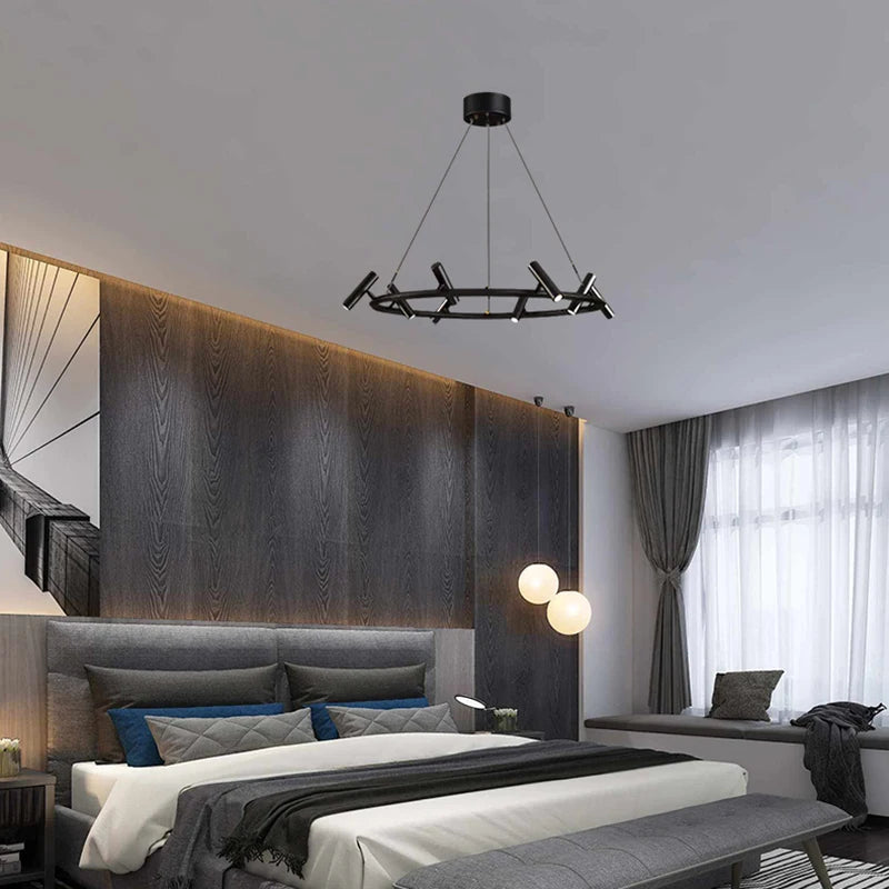 lustre minimaliste en métal avec hauteur réglable pour divers espaces - vue 5 sur 10