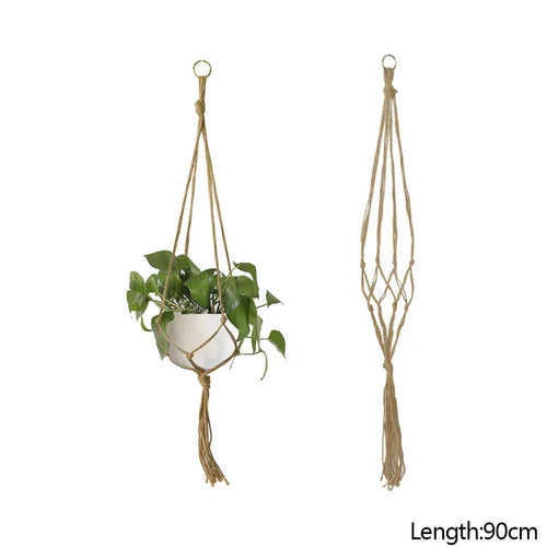 paniers suspendus en macramé pour plantes et décoration - vue 18 sur 19