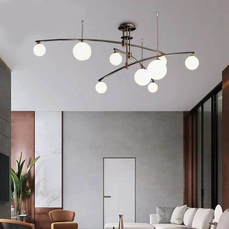lustre en métal et verre pour barre de suspension cuisine - vue 3 sur 12