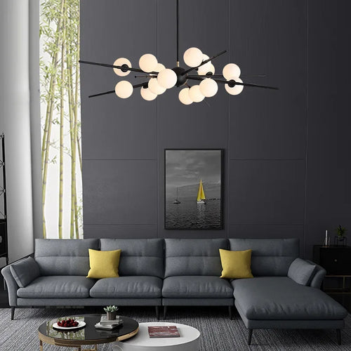 lustre moderne en verre pour éclairage intérieur design - vue 5 sur 10