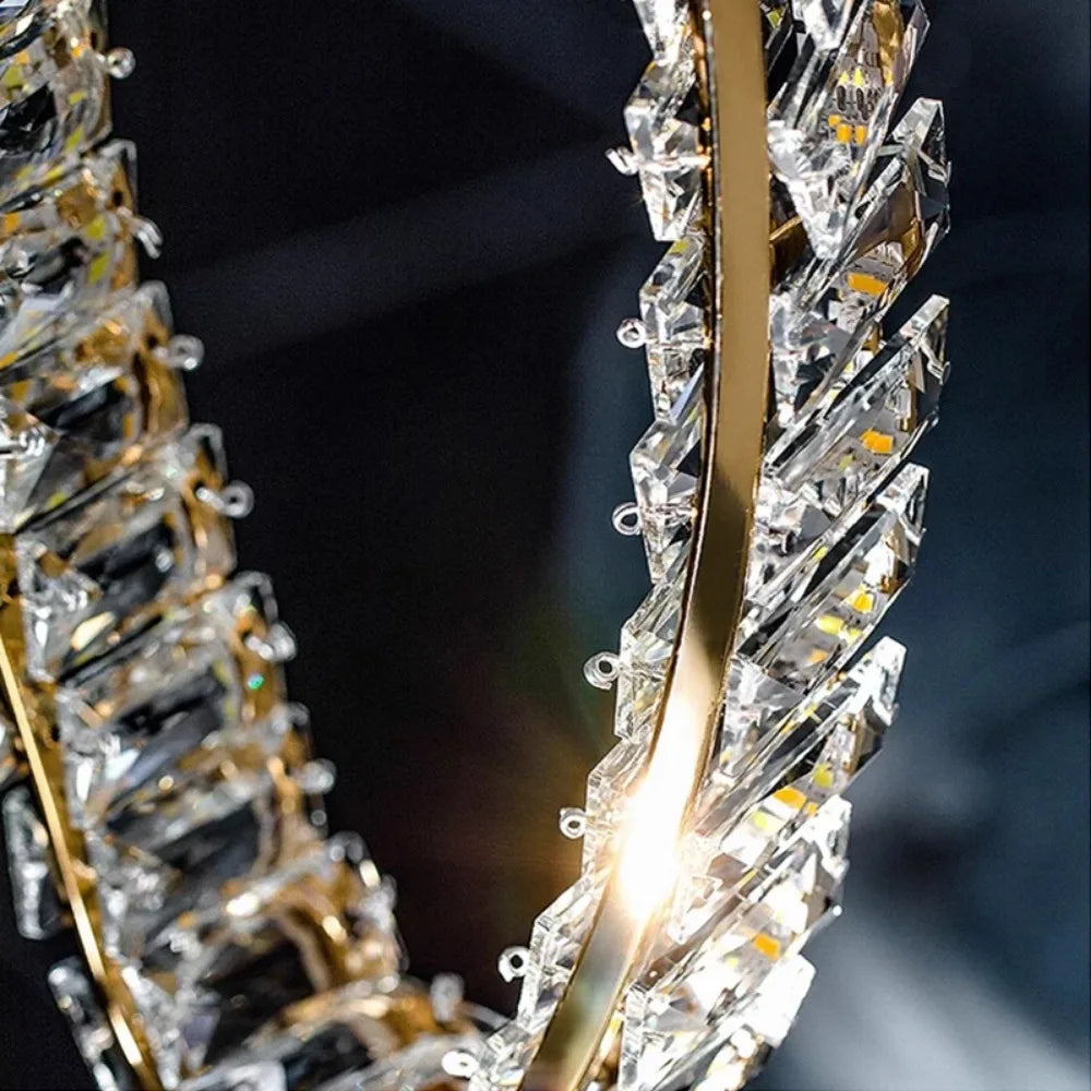 lustre led moderne en cristal de luxe adapté à l'intérieur - vue 6 sur 11