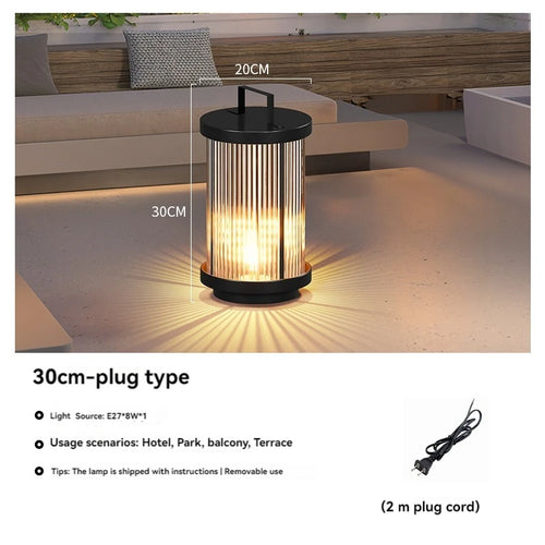 lampadaire solaire extérieur étanche en verre pour jardin - vue 14 sur 15