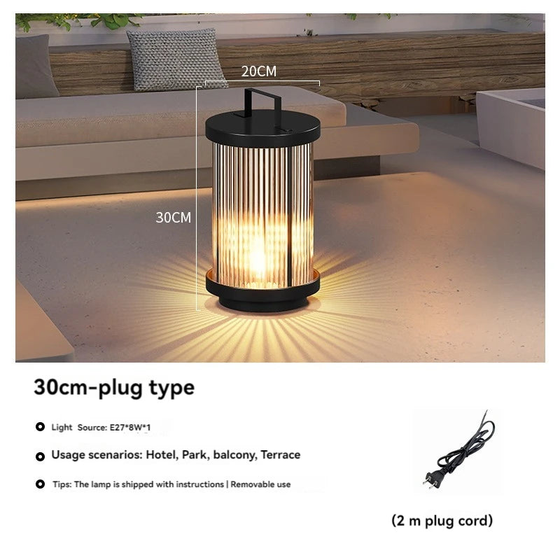 lampadaire solaire extérieur étanche en verre pour jardin - vue 14 sur 15