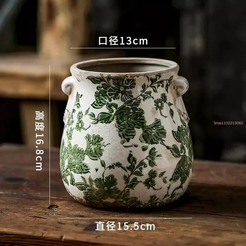 pots de fleurs en céramique rétro pour plantes et orchidées - vue 8 sur 9