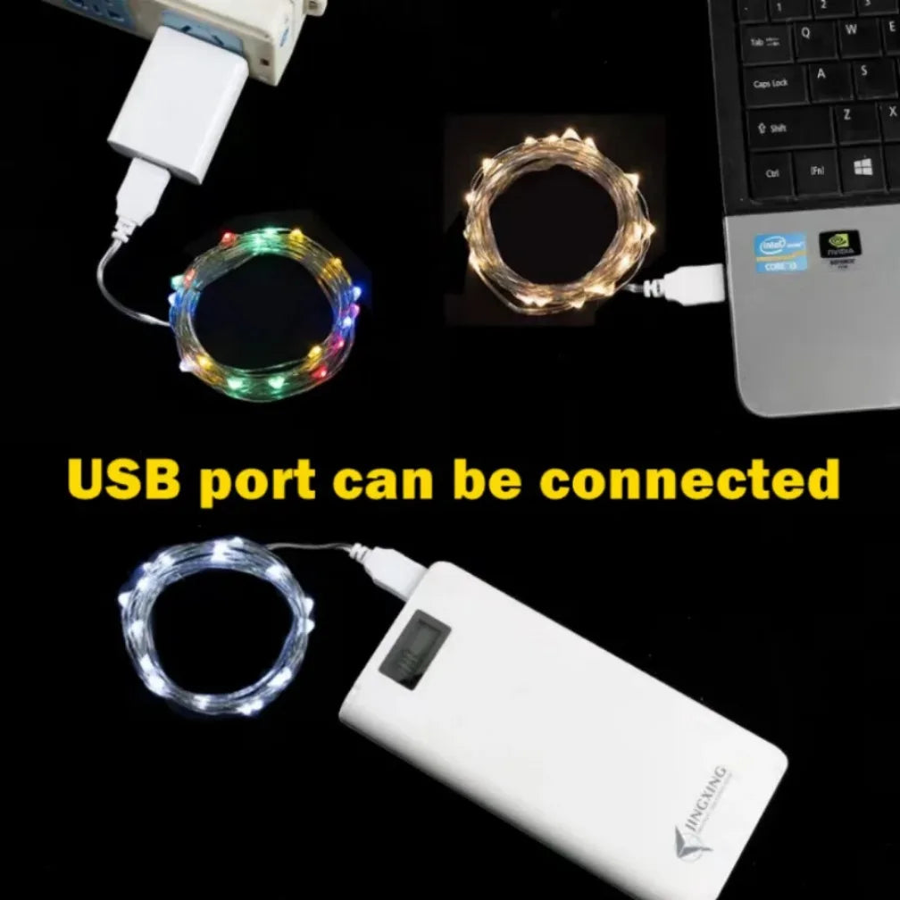 guirlande lumineuse led usb étanche pour décoration festive - vue 4 sur 14