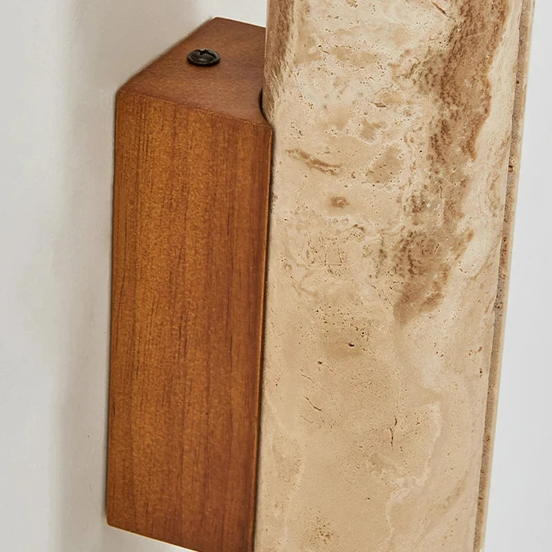 applique murale art déco en pierre naturelle et bois pour ambiance chaleureuse - vue 5 sur 8