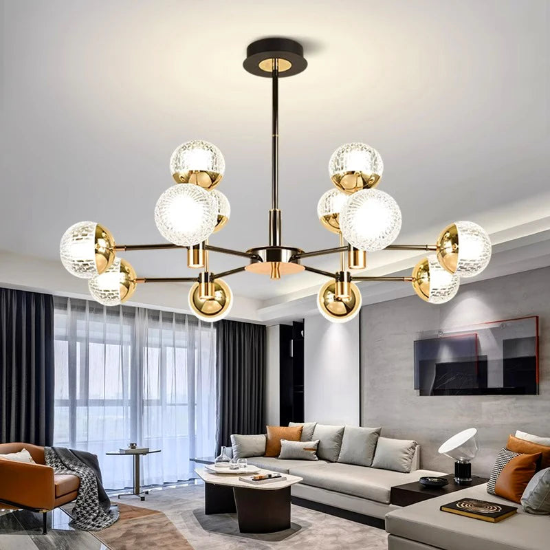 lustre design boules éclairage intérieur salon fantaisie - vue 3 sur 10